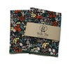 Black Metallic Meadow Floral Pocket Square (Mens)