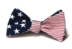 American Flag Seersucker Bow Tie