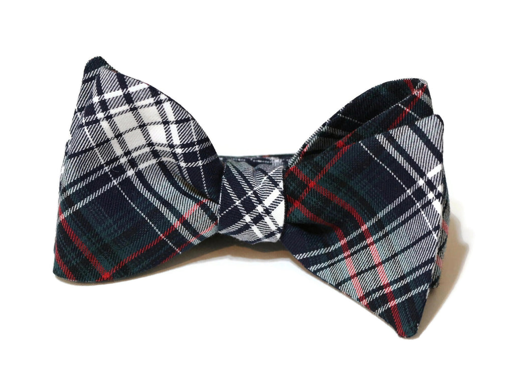 Navy, Green, & Red Tartan Plaid Cummerbund & Bow Tie
