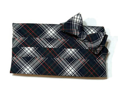 Navy, Green, & Red Tartan Plaid Cummerbund & Bow Tie