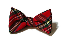 Red Stewart Tartan Plaid Bow Tie