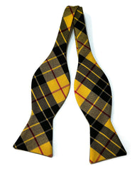 Yellow & Black Tartan Plaid Bow Tie