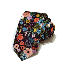 Eggplant Garden Party Petite Floral Necktie