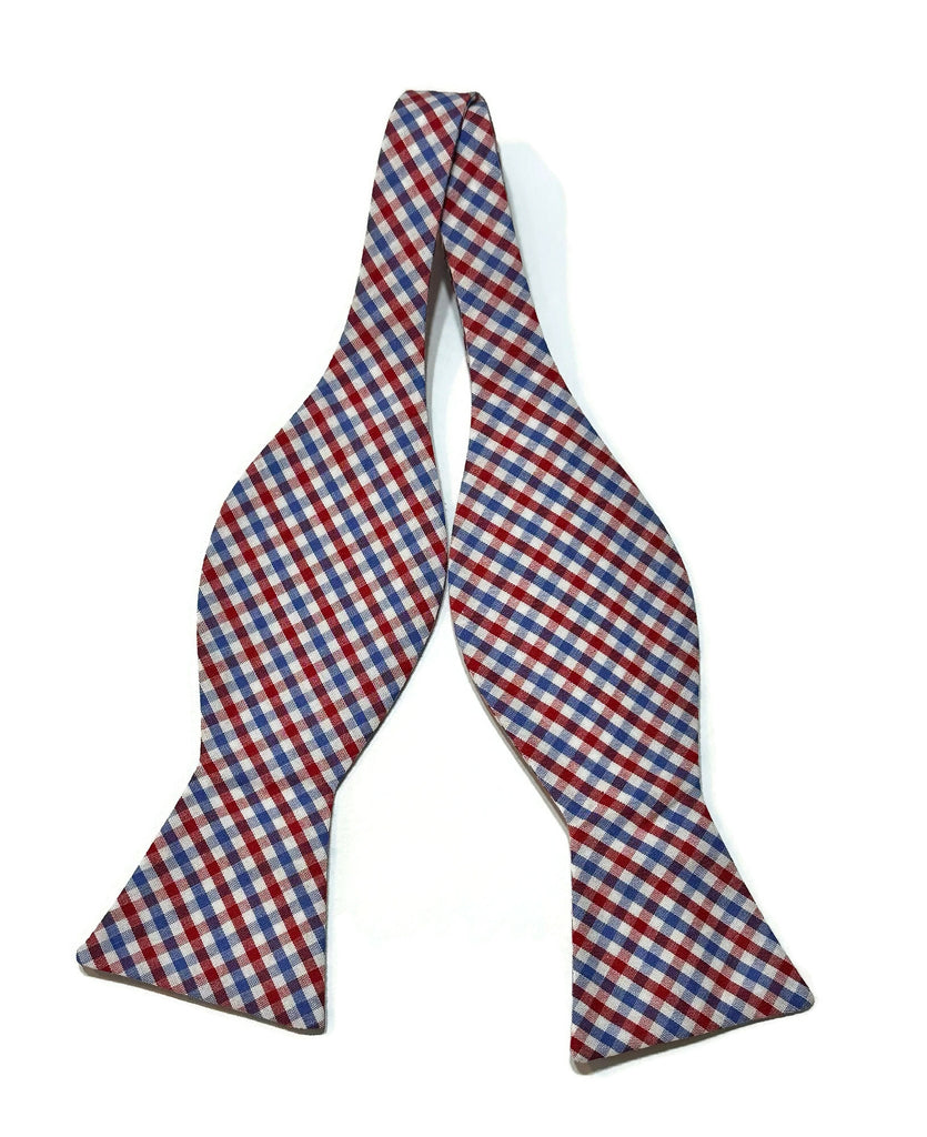 Red & Blue Tattersall Check Bow Tie