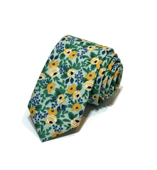 Mint Rosa Floral Necktie