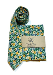 Mint Rosa Floral Necktie