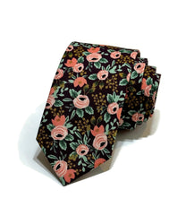 Currant Rosa Floral Necktie