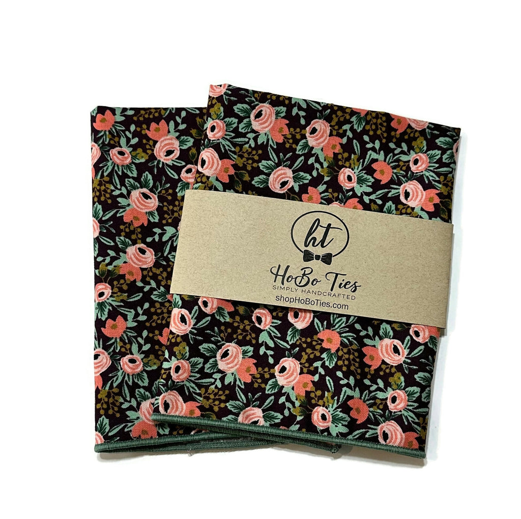 Currant Rosa Floral Pocket Square (Mens)