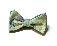 MInt Metallic Colette Floral Bow Tie