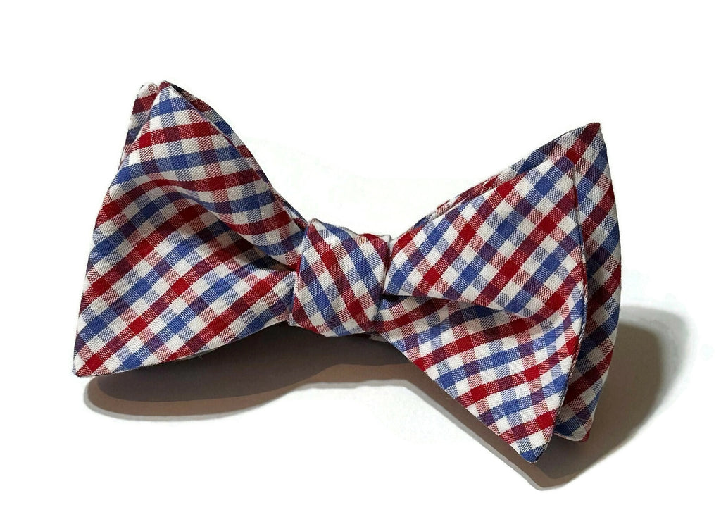 Red & Blue Tattersall Check Bow Tie