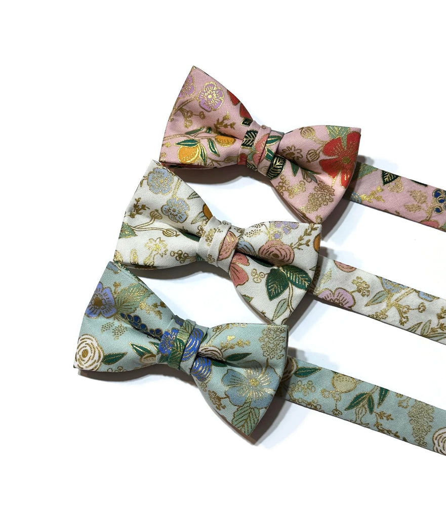 Metallic Colette Floral Bow Tie - Boys