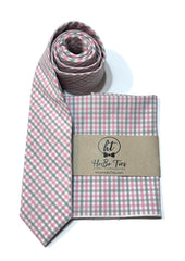 Pink & Gray Tattersall Necktie