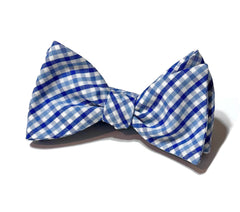 Blue & Light Blue Tattersall Check Bow Tie