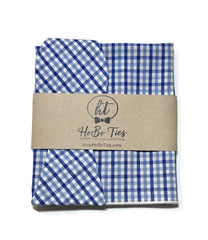 Blue & Light Blue Tattersall Check Bow Tie