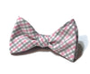 Pink & Gray Tattersall Check Bow Tie