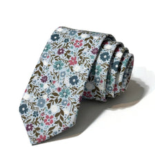 Sky Blue Happy Petals Floral Necktie