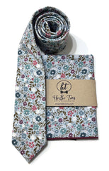 Sky Blue Happy Petals Floral Necktie
