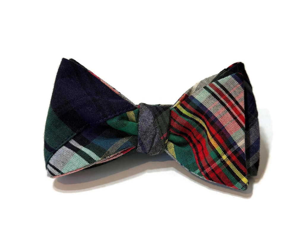 Patchwork Tartan Plaid Cummerbund & Bow Tie