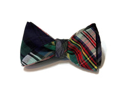Patchwork Tartan Plaid Bow Tie