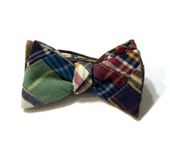 Men’s Patchwork Plaid Cummerbund and Bow Tie Set | Classic Madras Formalwear for Weddings, Proms & Black-Tie Events