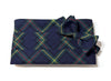 Men’s Navy & Green Plaid Cummerbund and Bow Tie Set | Classic Tartan Formalwear for Weddings, Proms & Black-Tie Events