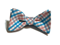 Coral & Turquoise Tattersall Bow Tie