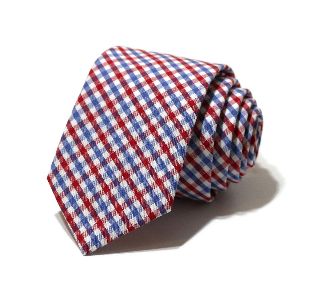Red & Blue Tattersall Necktie