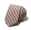 Navy Blue & Orange Tattersall Necktie