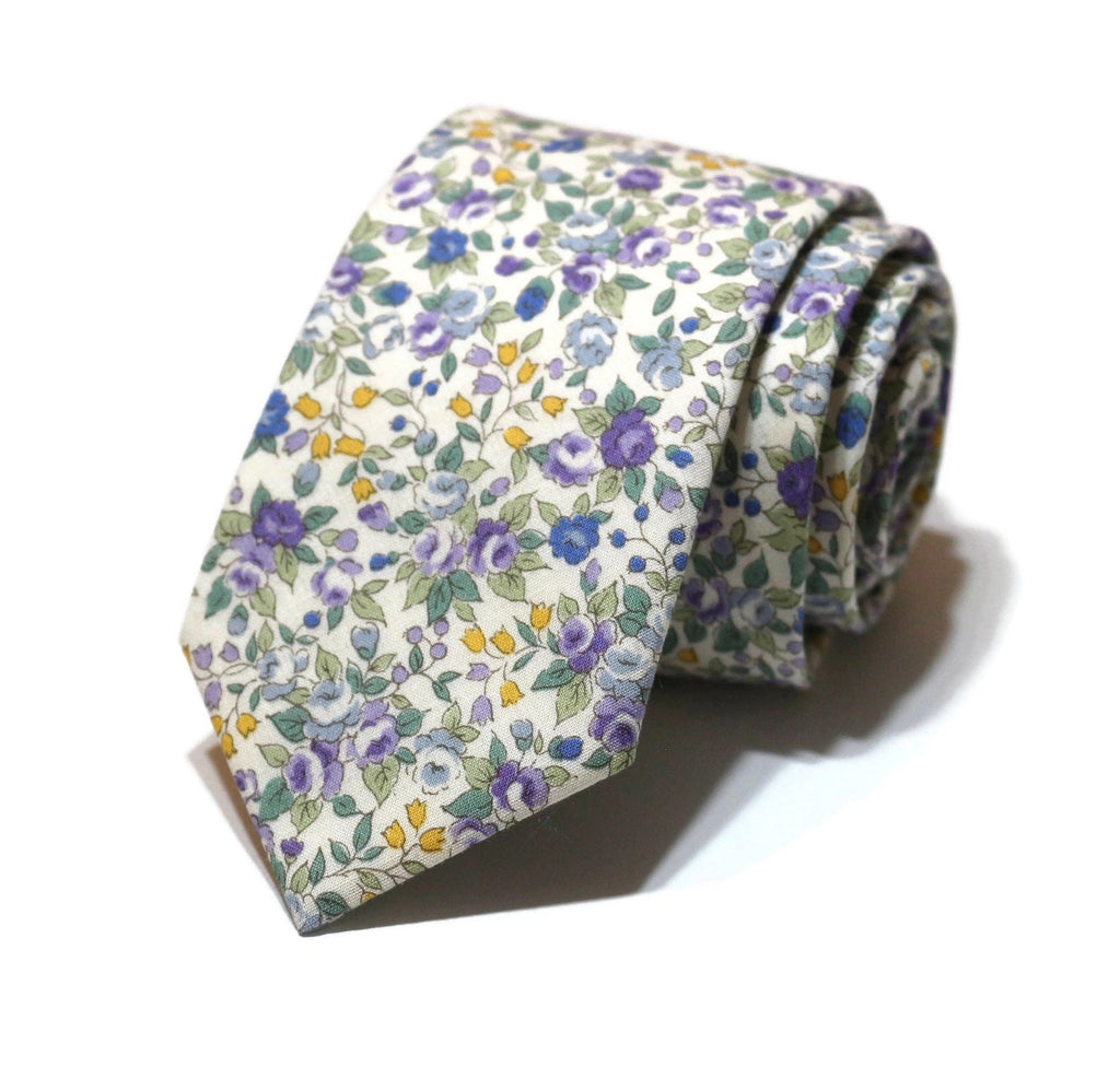 Purple & Sage Floral Necktie