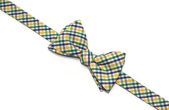 Mardi Gras Tattersall Bow Tie