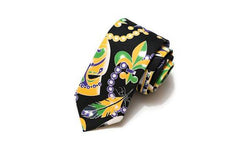 mardi gras necktie, mens tie, mardi gras tie, masks, beads, crowns, purple green gold