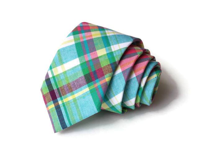 Easter Madras Plaid Necktie - Youth