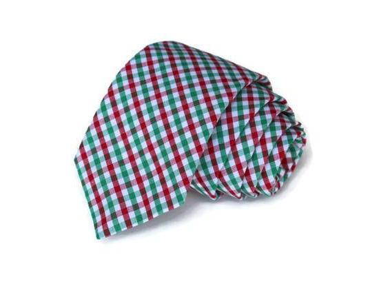 Red & Green Tattersall Necktie - Youth