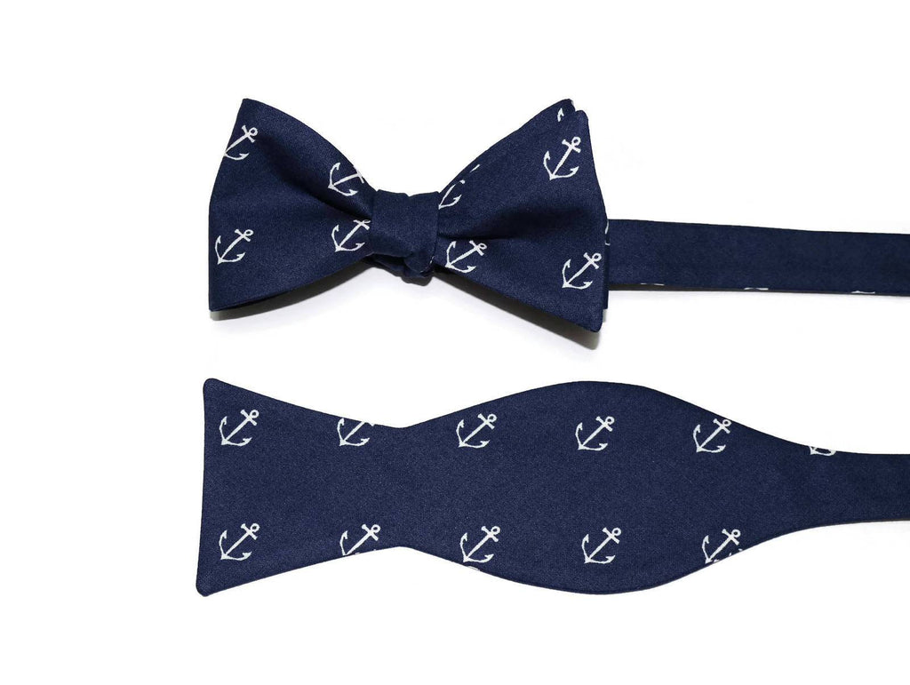 Navy Anchor Bow Tie