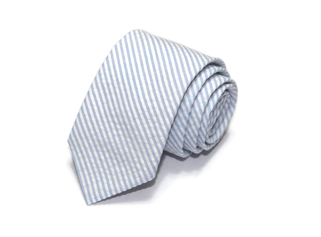Light Blue Seersucker Necktie