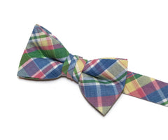 boys seersucker easter plaid bow tie, pastel plaid bow tie