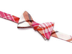 Pink Plaid Bow Tie - Boys (Self Tie)