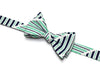 Navy & Green Stripe Bow Tie - Boys (Self Tie)