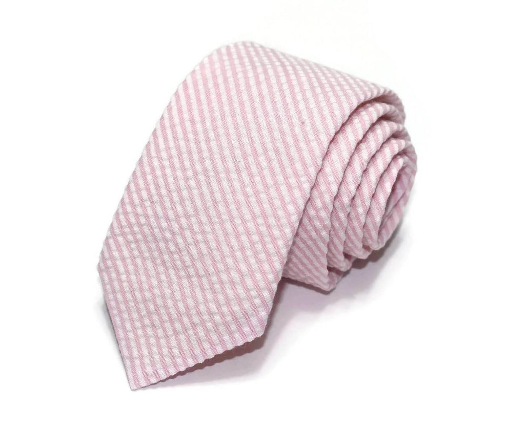 Pink Seersucker Necktie