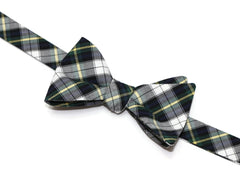 Navy & Green Tartan Plaid Bow Tie
