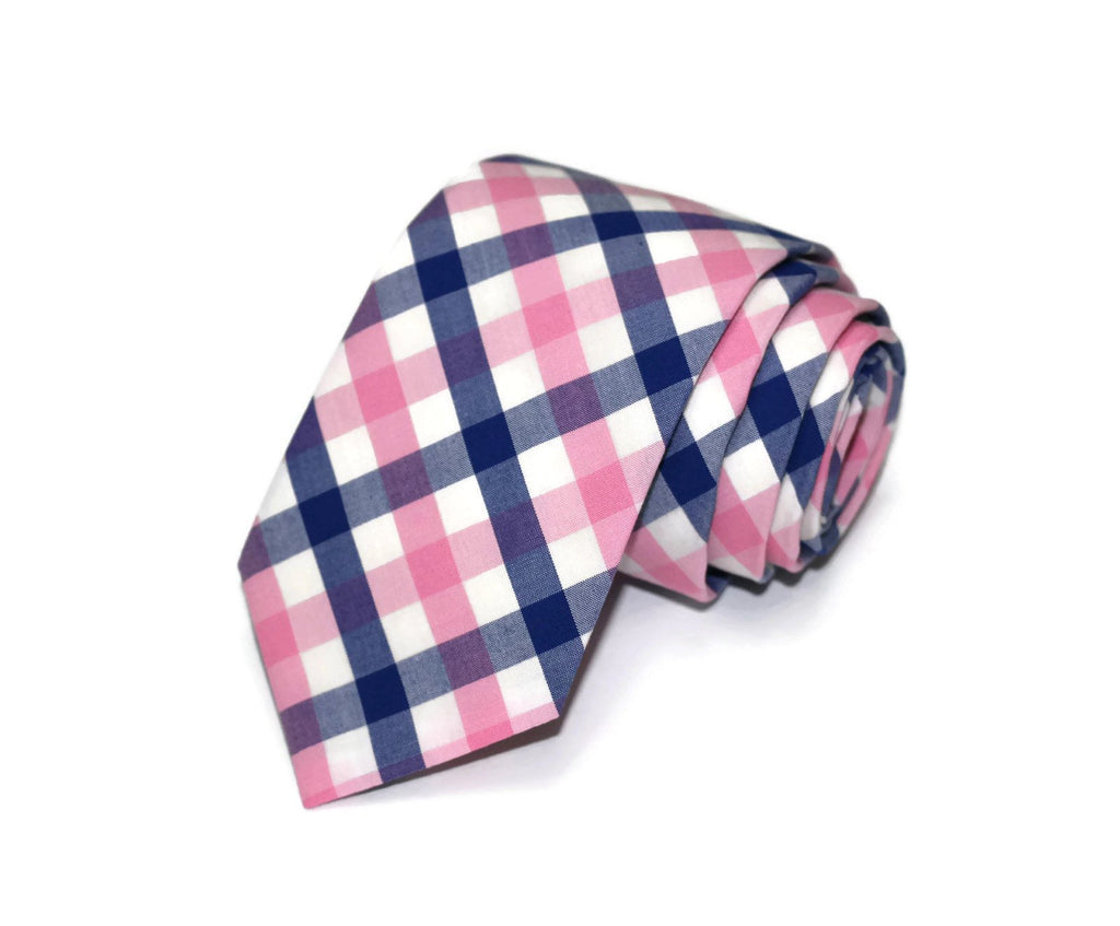 Pink & Blue Tattersall Necktie