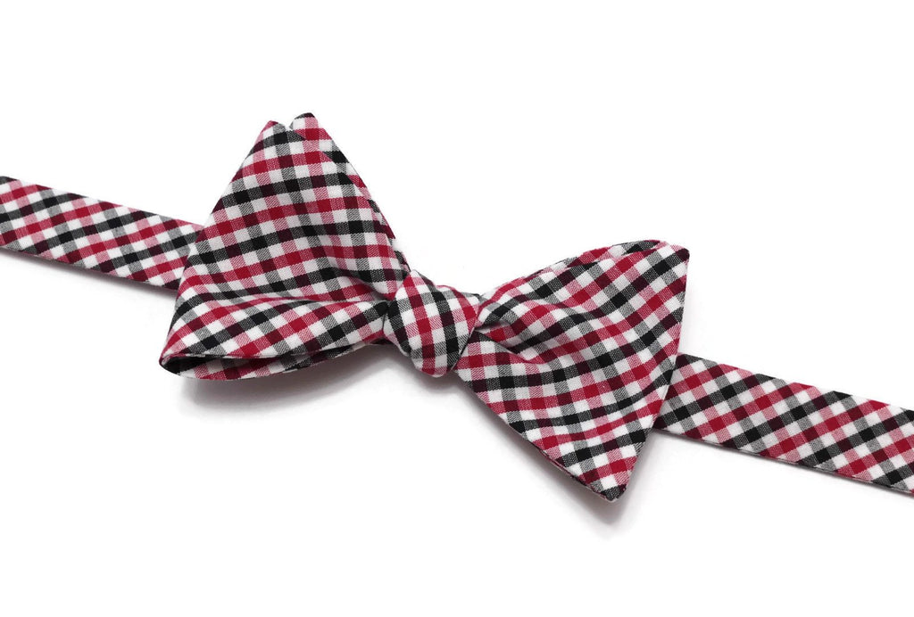 Red & Black Tattersall Check Bow Tie