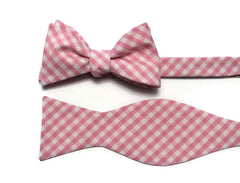 Pink Gingham Check Cummerbund & Bow Tie
