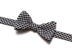 Black Gingham Check Bow Tie