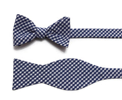 Nautical Blue Gingham Check Bow Tie