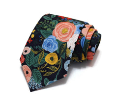 Navy Garden Party Floral Necktie