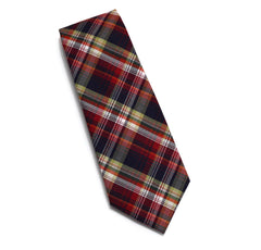 Navy Multi Color Plaid Necktie