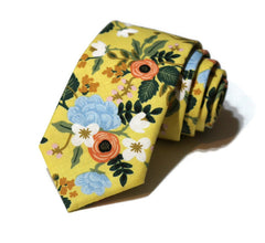 Yellow Birch Floral Necktie