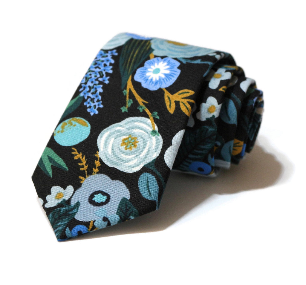 Blue Garden Party Floral Necktie
