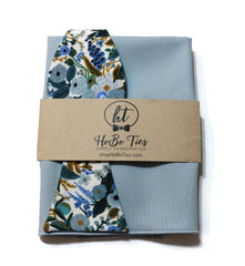 Blue Garden Party Petite Floral Bow Tie